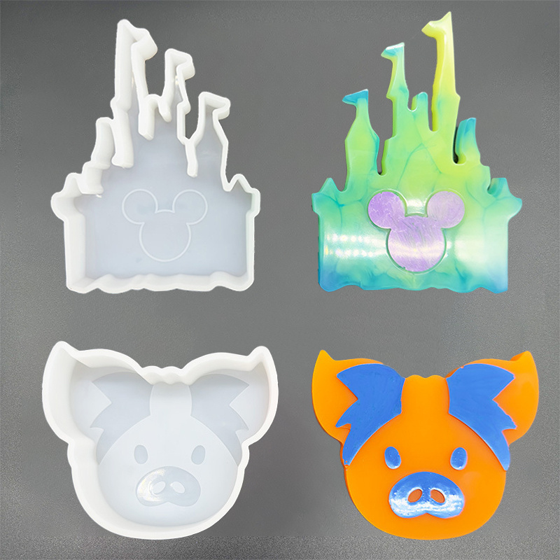 Pig Cat Chicken Resin Molds Cat Silicone Mold Cute Pig Epoxy Resin