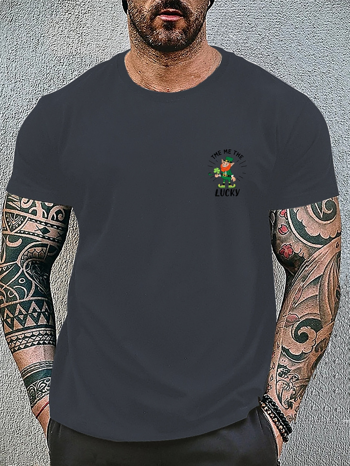 Hombre Trébol Creativo Camiseta Cuello Redondo Diseño - Temu