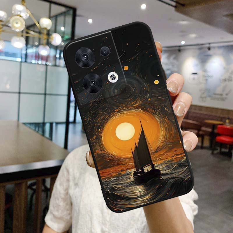 Sunset Boat Matte Soft Tpu Phone Case Oppo Temu Mauritius