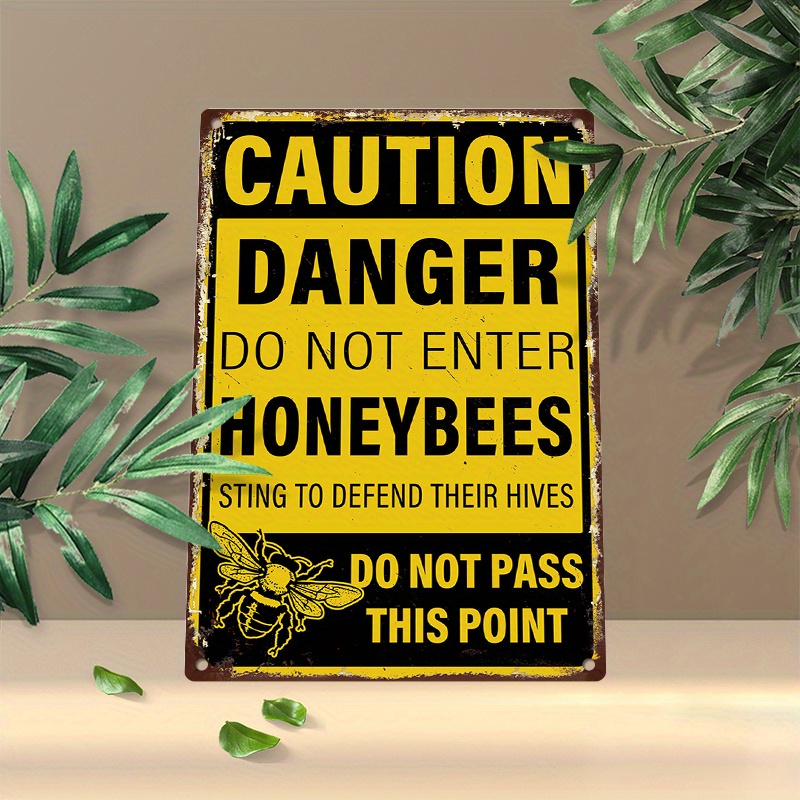 

1pc 8x12inch (20x30cm) Aluminum Sign Metal Sign Honey Dew Gifts No Trespassing Signs Caution Danger Do Not Enter Honeybees Aluminum Bee Farm Tin Sign