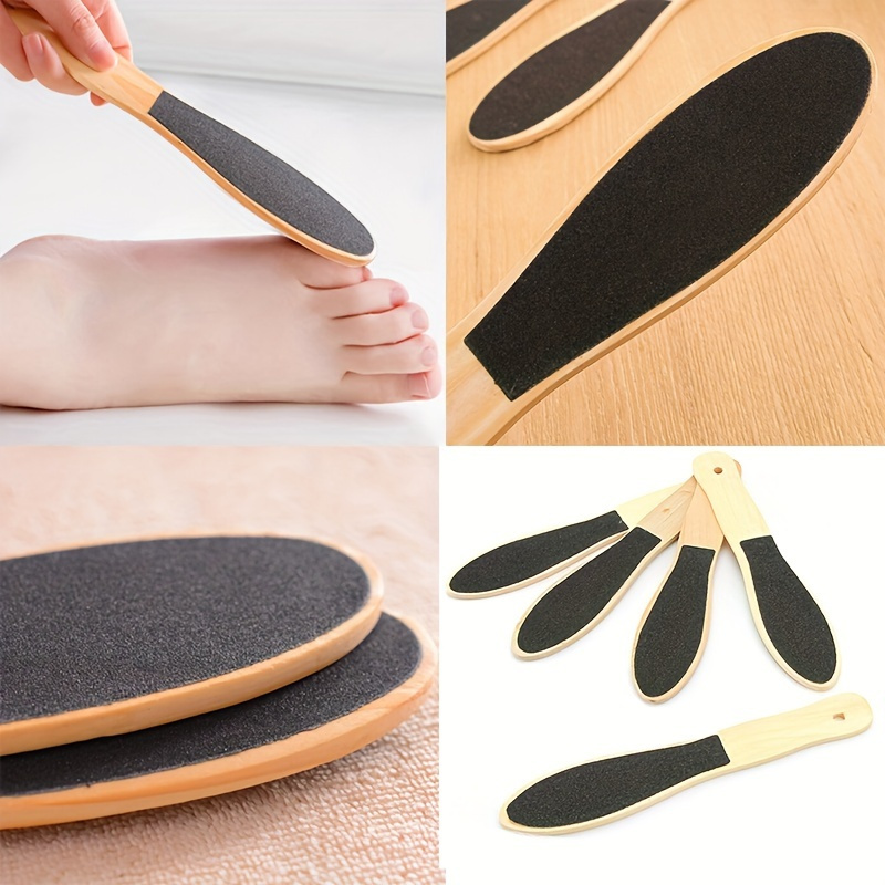 

1pc Wooden Handle Pedicure Foot Files, Callus Remover, Dual-sided Foot Rasp And Heel Scraper For Dead Skin Removal, Foot Care Tools For Home And Salon Use