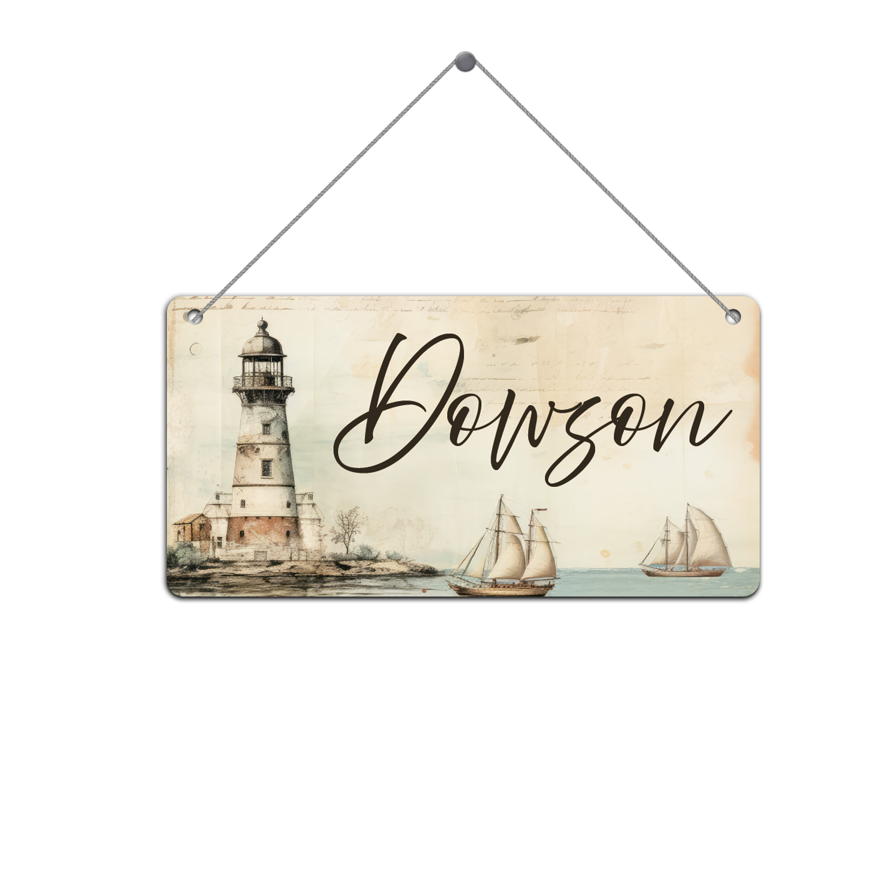 

1pc Customized Name Retro Hanging Lighthouse Pendant Sign, Art Decoration Personalized Hanging Decoration, For Home Room Living Room Office Decor, For Mother's Day Easter Party New Year Decor