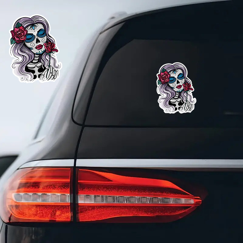 3pcs Universal Skull Car Hood Decal Sticker,Cool Skull Stickers for Truck,  SUV, Self-Adhesive Car Decal Vinyl Stickers Car Body Side Decals and Signs