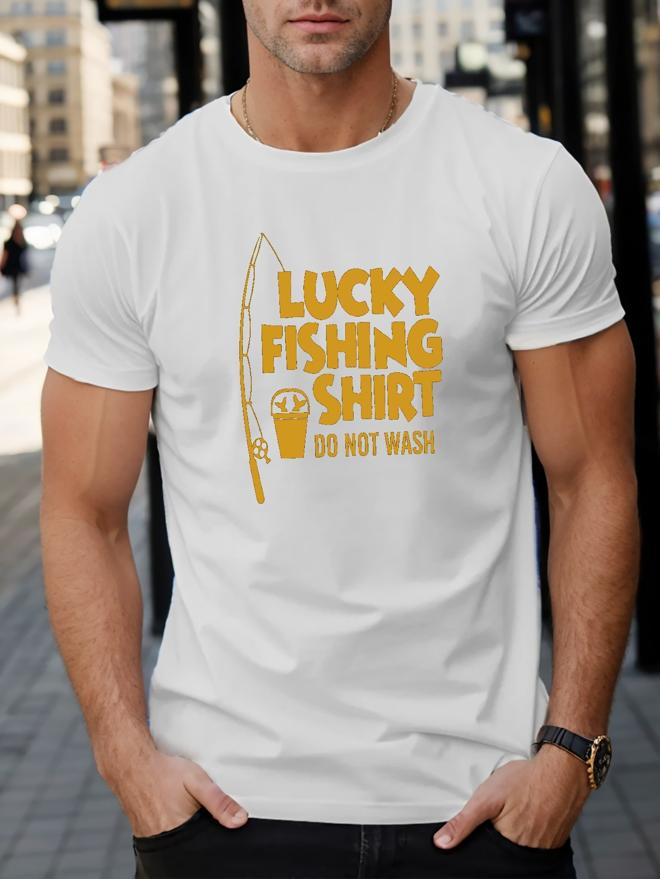 Lucky Fishing Shirt Graphic Print Men's Creative Top Casual - Temu ...