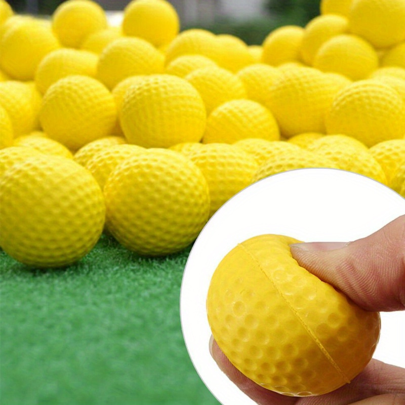 TEMU 10pcs Pu Foam Golf Balls, Sponge Elastic Golf Balls For Indoor Outdoor Practice Training