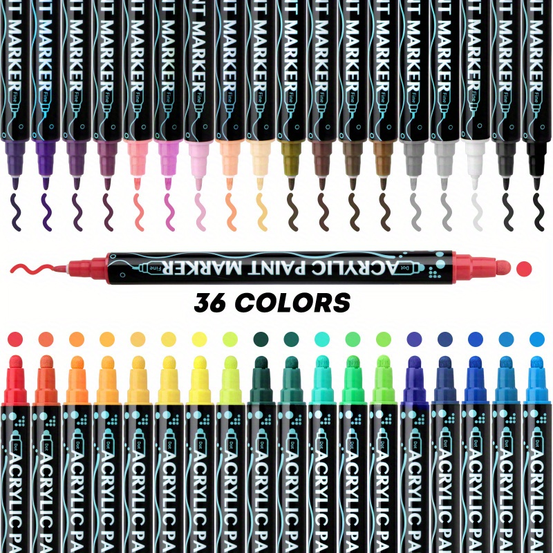 12/24/30 Colors Acrylic Paint Pens Soft Brush Tip - Temu