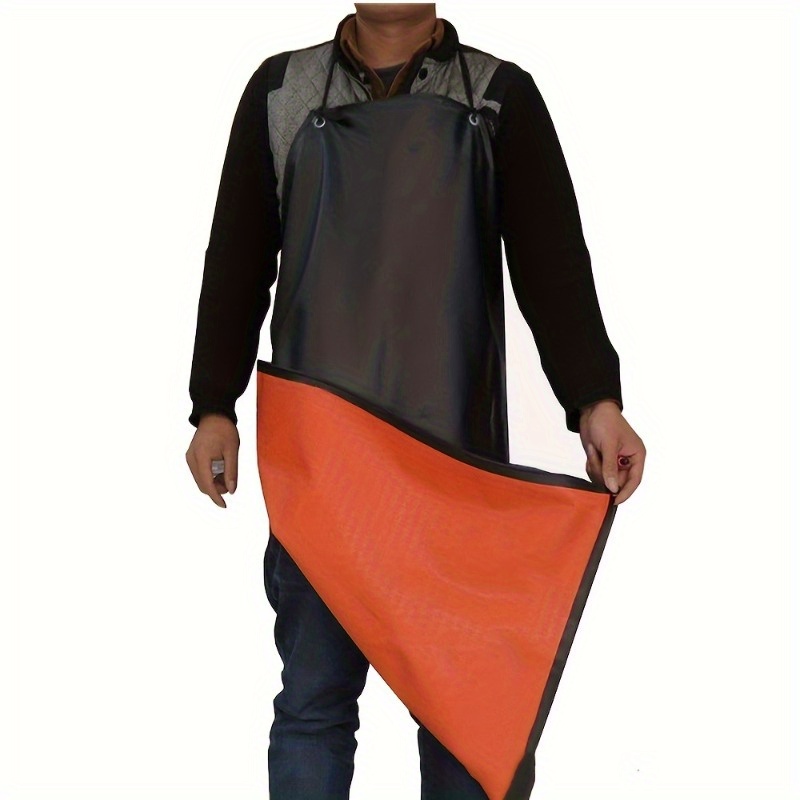 

1pc Waterproof Apron, Labor Protection Apron, Oil-proof Apron, Pvc Leather Apron, Restaurant Cooking Chef Apron, Clean Black Apron