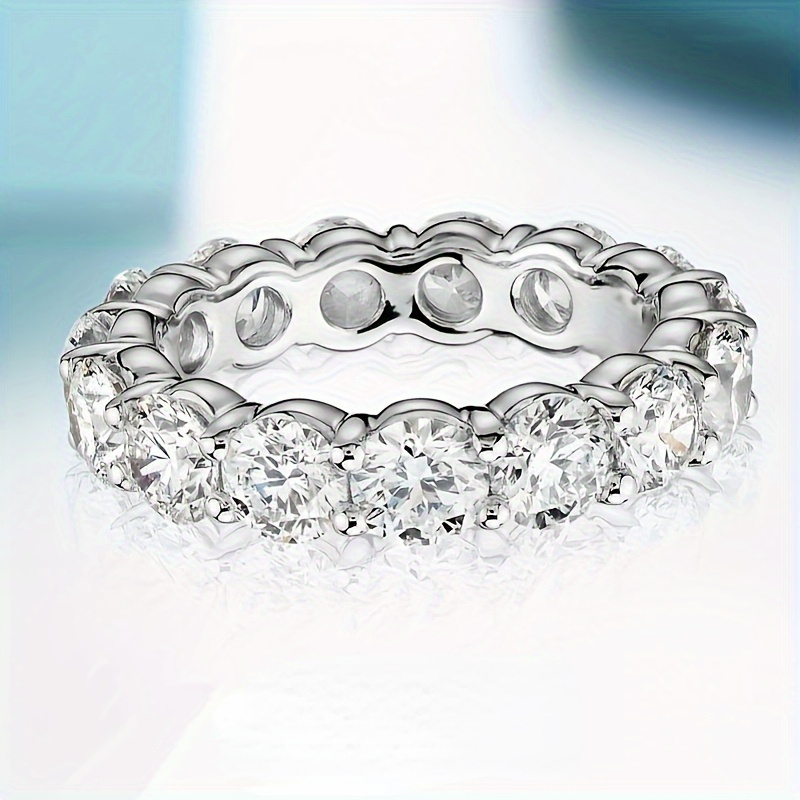 

Bague Éternité En Moissanite 3,2/7,0 Ct, En Argent S925, Bague De Fête De Fiançailles Elle, D' Cadeau Vos