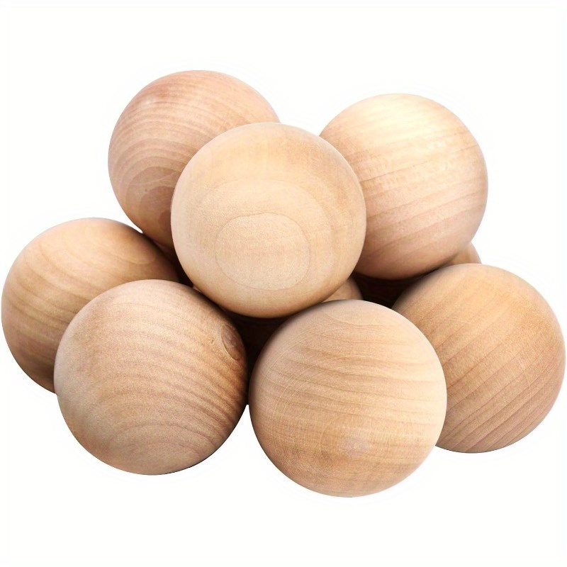 

10pcs Wooden Round Balls, Round Smooth Wood Balls For Diy Arts And Crafts Projects