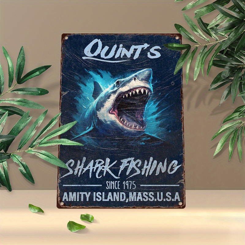 Jaws 80s Movie Poster Shark Fishing Metal Tin Sign Vintage - Temu Canada