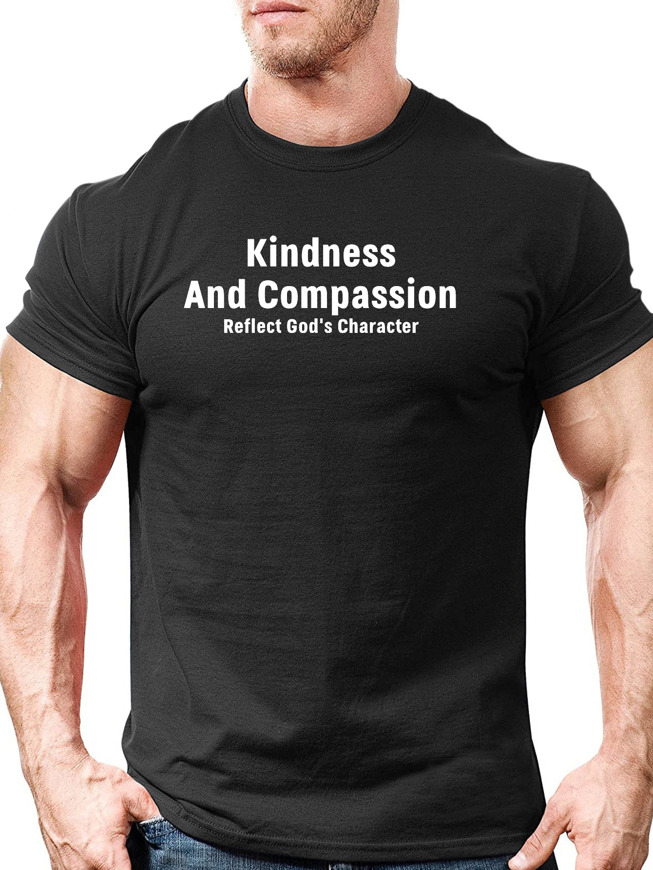 kindness print t shirt tees men casual Temu Bahrain