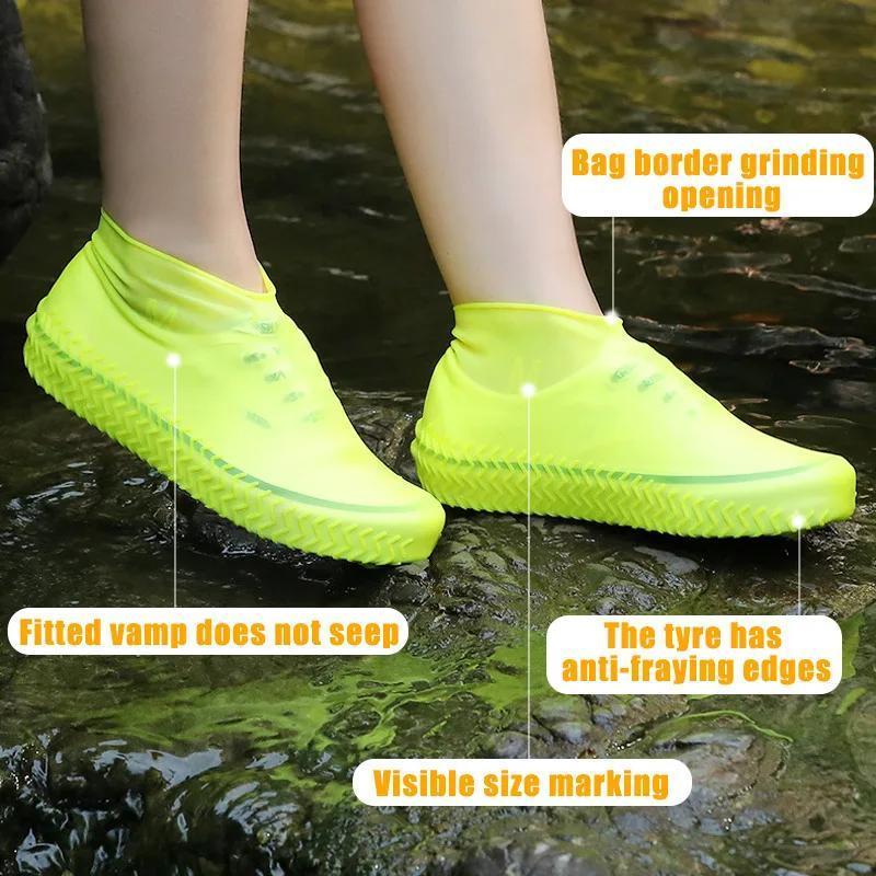 1Pair Reusable Waterproof Rain Shoe Covers Silicone Outdoor Rain Boot  Overshoes Walking Shoes Accessories Protectors Shoes Cover