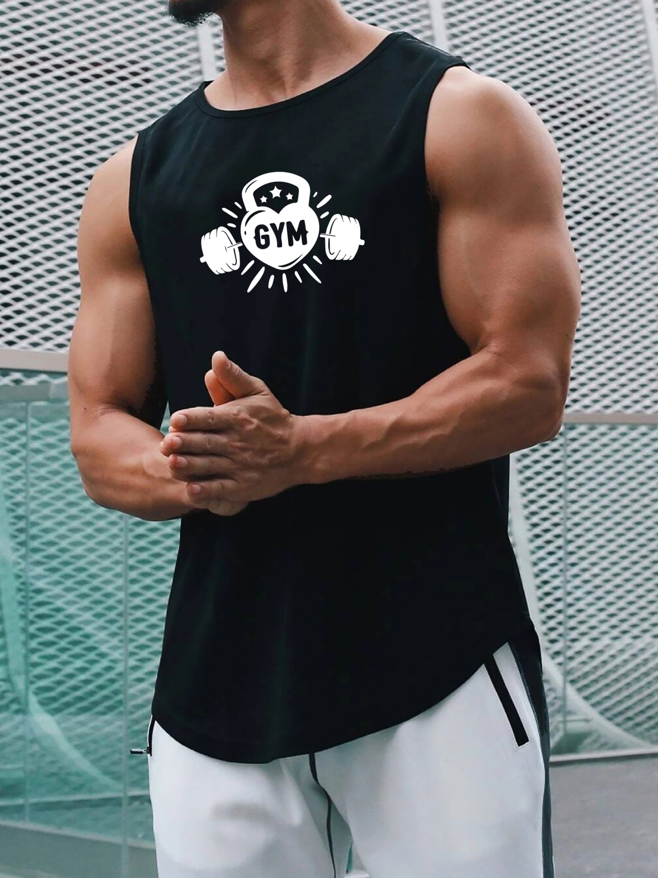 Men's Workout Tank Tops Gym Bodybuilding Training Fitness Sleeveless Muscle  T-shirts - Temu United Kingdom