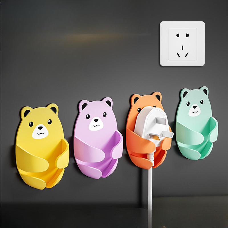 Plastic Color Plug Hook Cute Bear Style Wall Hook Non - Temu