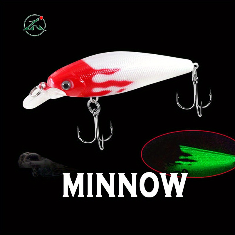 Glowing Night Lure With Fiery Red Head, Fishing Supplies