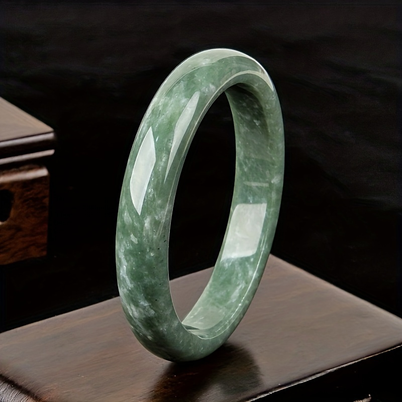 

1pc Natural Jade Bracelet For Men, Dark Green Bangle For Men