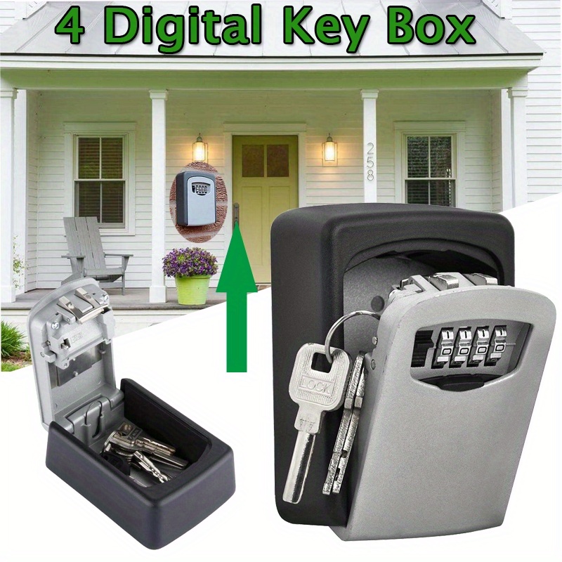 

1pc Outdoor Wall Mounted Safe Key Box With Lock & Waterproof Cover Home/car/keys For Hotel