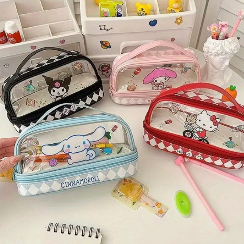 

Hello Kitty Pencil Bags Kuromi My Melody Cinnamoroll Large Capacity Portable Stationery Box Cartoon Storage Pencil Case