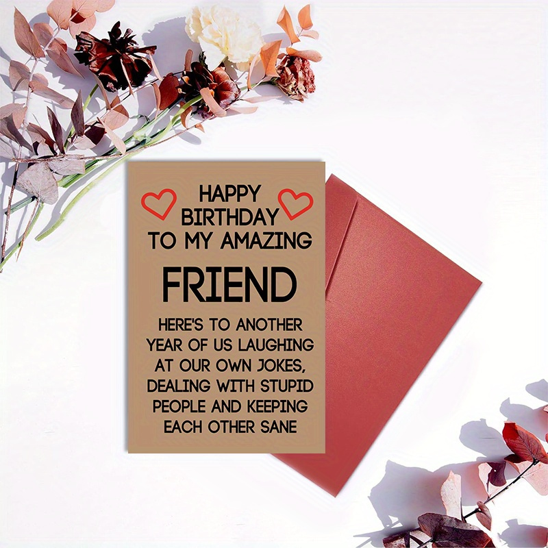 Birthday Card Friends Friend Birthday Card Card Bestie Happy - Temu