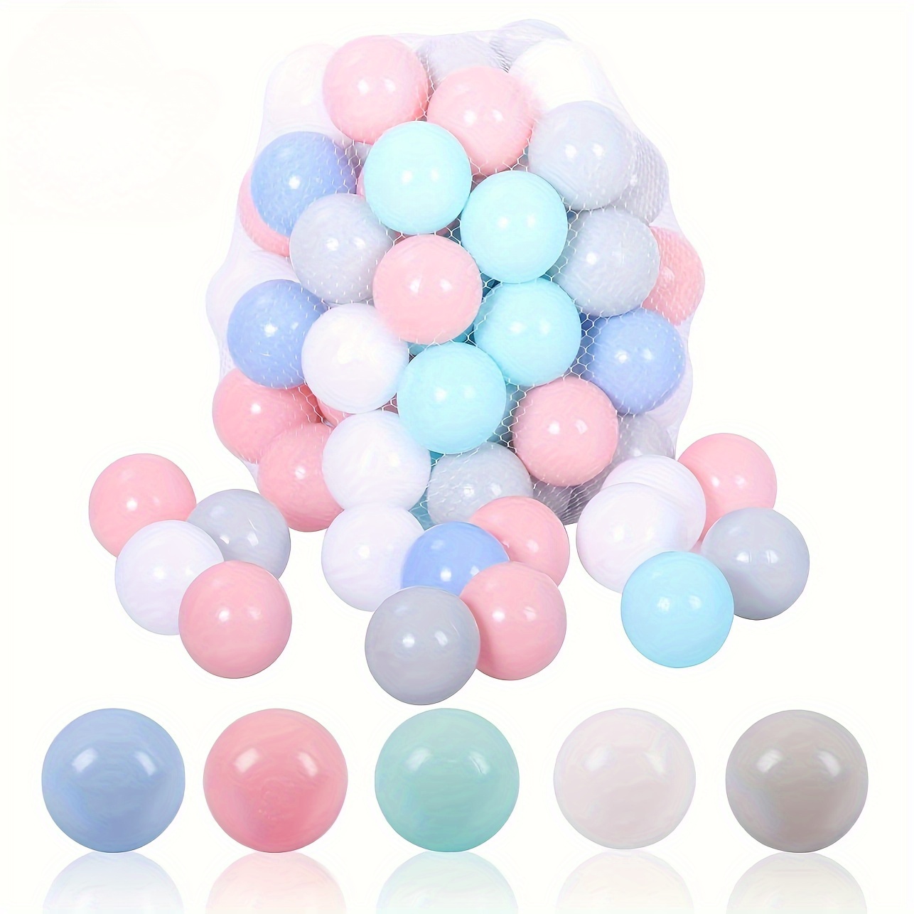 

100pcs Soft Plastic Macaron Ocean Balls, 2.2-inch Plastic Balls, Ball Pit Game Tent, Swimming Pool Game, Party Decoration, Photo Booth Props, Outdoor Decoration, Swimming Pool Decoration Easter Gift