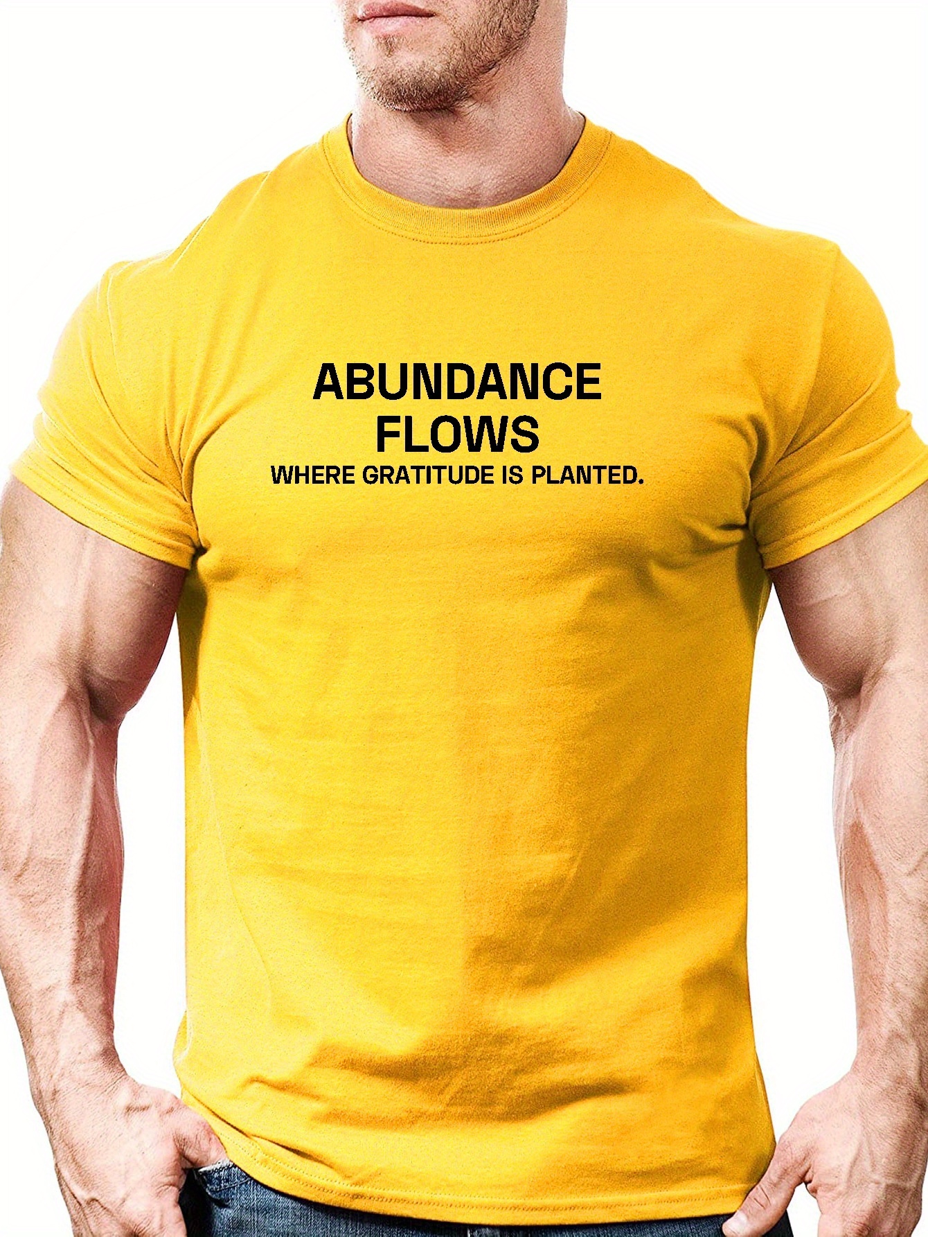 Plus Size Mens Abundance Flows Graphic Print T Shirt Temu Canada 8842