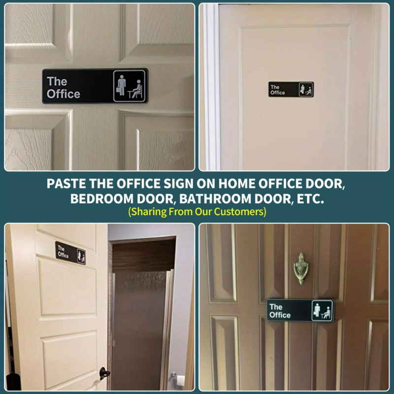 ASSURED SIGNS Office Door Sign - 9 by 3 - Professional Office Signs for  Door, Wall, Window or Cubicle - Ideal For Home or Workplace