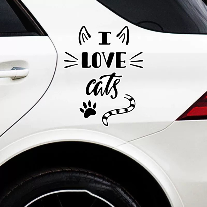 

I Love Cats Ears And Tail Decal Vinyl Sticker Cars Trucks Vans Walls Laptop Mkr