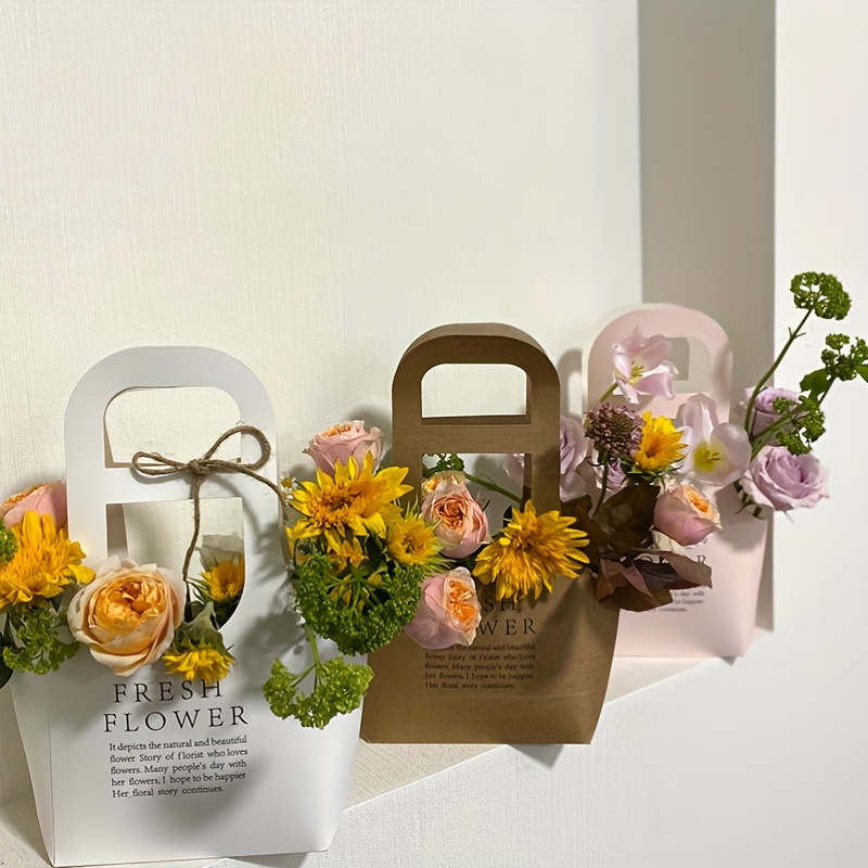 

Chic Paper Flower Tote - Day, Valentine's, Weddings & More - Elegant Floral Arrangement Carrier