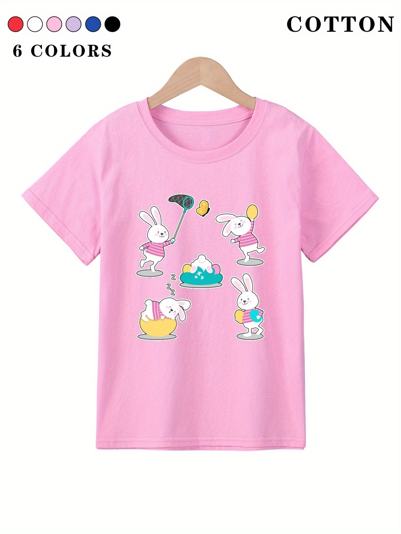 Kids Toddler Baby Infant Girls Short Sleeve Tshirts Tops Print Bell