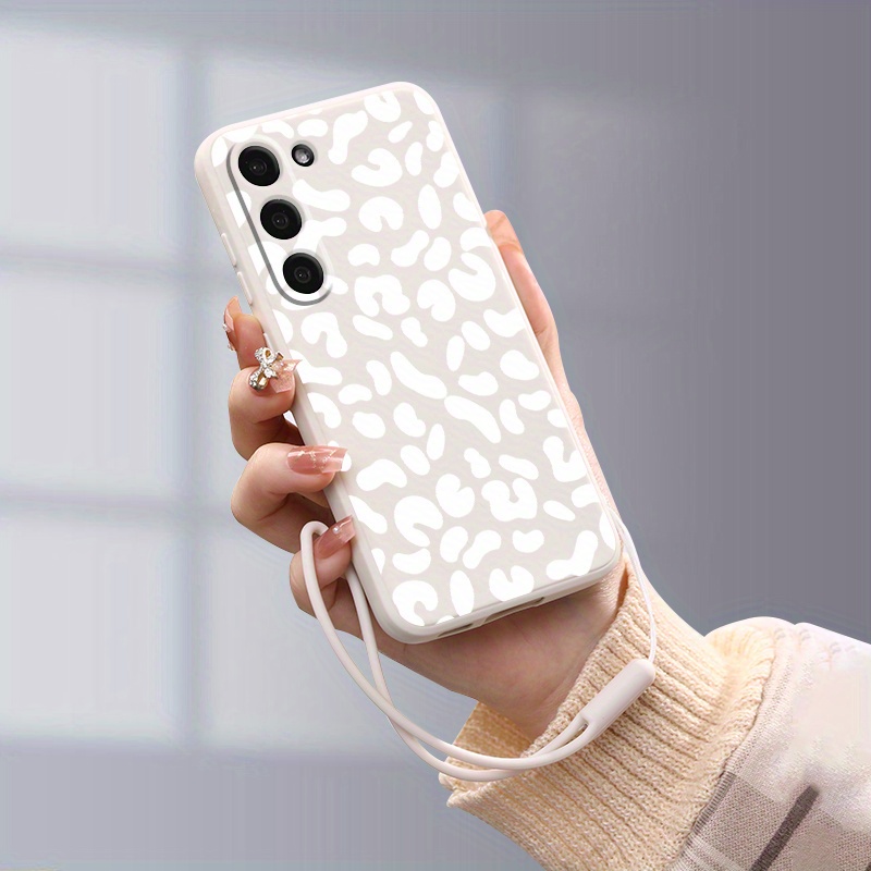 

Phone Case With Lanyard Print White Irregular Pattern For Samsung Galaxy S23 Ultra S22+ 5g S21 Fe S20 A54 A52 A32 A23 A14 A21s A22 A51 A53 A72 S10+ 5g Bumper Case