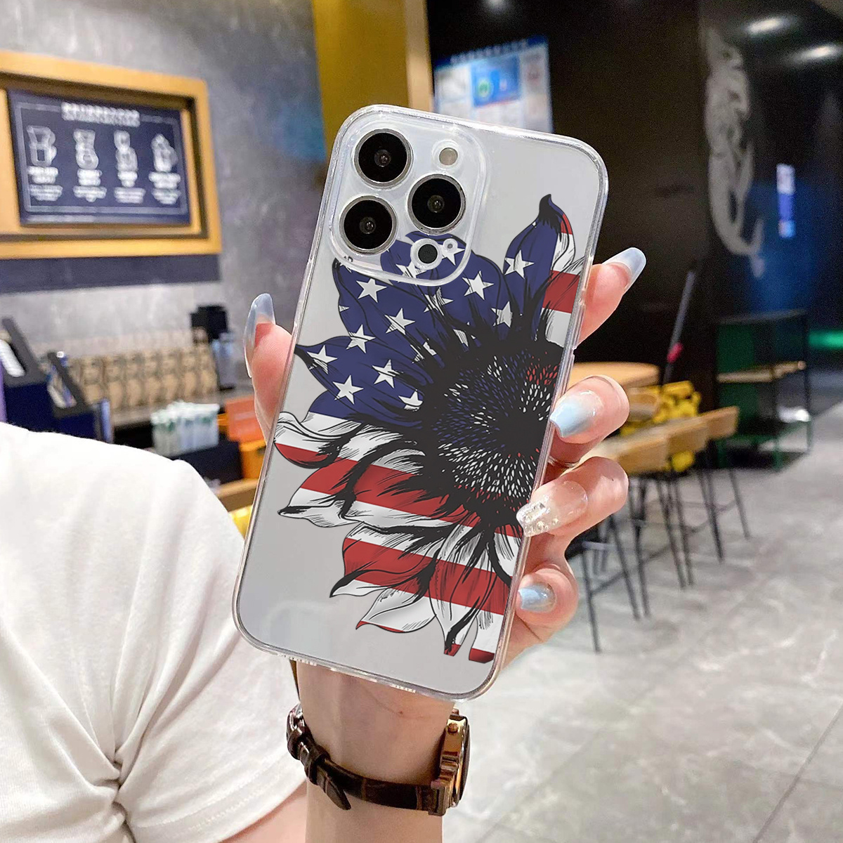 

Sunflower Flag Graphic Protective Phone Case For 11/12/13/14/12 Pro Max/11 Pro/14 Pro/15/xs Max/x/xr/7/8/8 Plus, Gift For Birthday, Girlfriend, Boyfriend