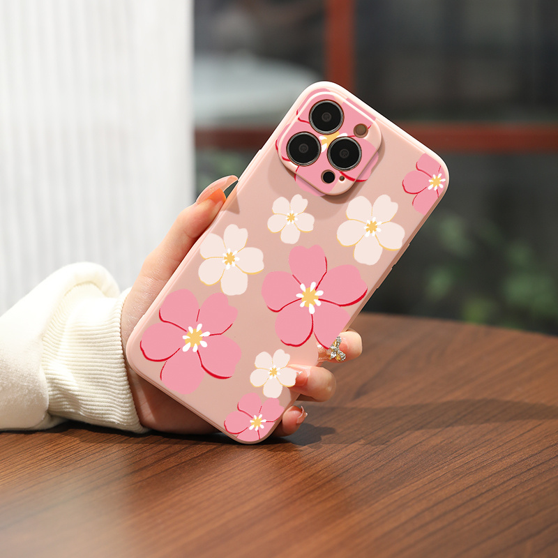 

Red Flower Silicone Phone Case For Iphone 15 15pro 14 13 12 Pro Max 11 Xs Max Xr 6s 7 And 8plus