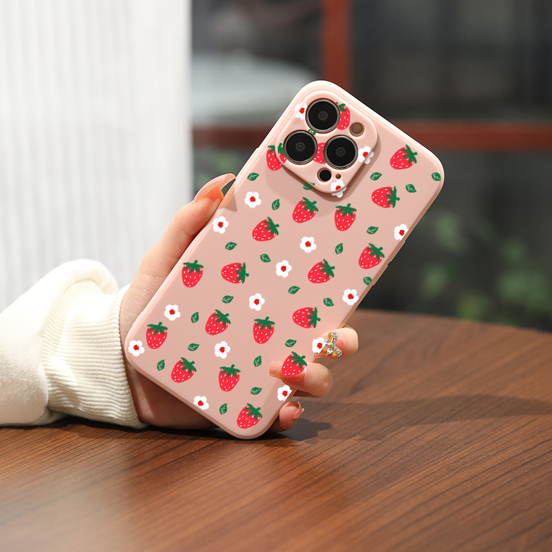 

Comic Strawberry Silicone Phone Case For Iphone 15 14 13 12 11 Xs Xr X 7 8 6s Mini Plus Pro Max Se, Gift For Easter Day, Birthday, Girlfriend, Boyfriend, Friend Or Yourself