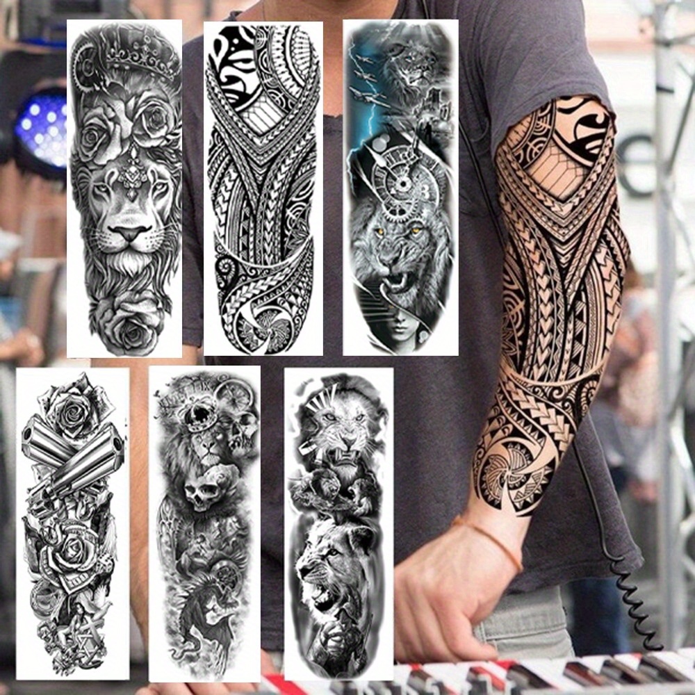 6 Hojas / Set Tatuajes Temporales Impermeables Diseños - Temu Chile