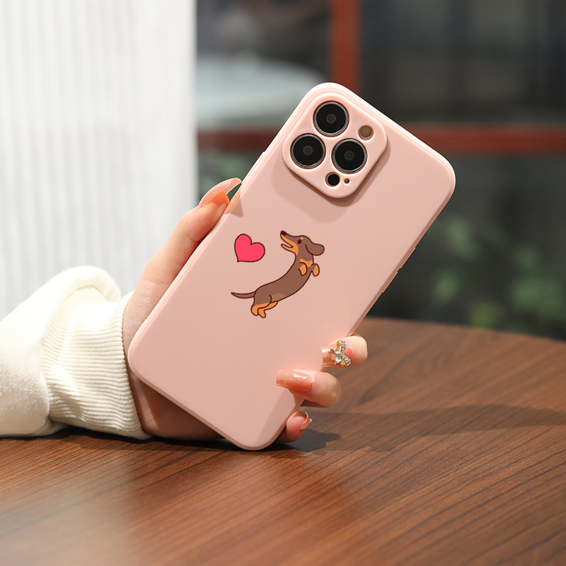 

Cartoon Dog & Heart Silicone Phone Case For Iphone 15 14 13 12 11 Xs Xr X 7 8 6s Mini Plus Pro Max Se, Gift For Easter Day, Birthday, Girlfriend, Boyfriend, Friend Or Yourself