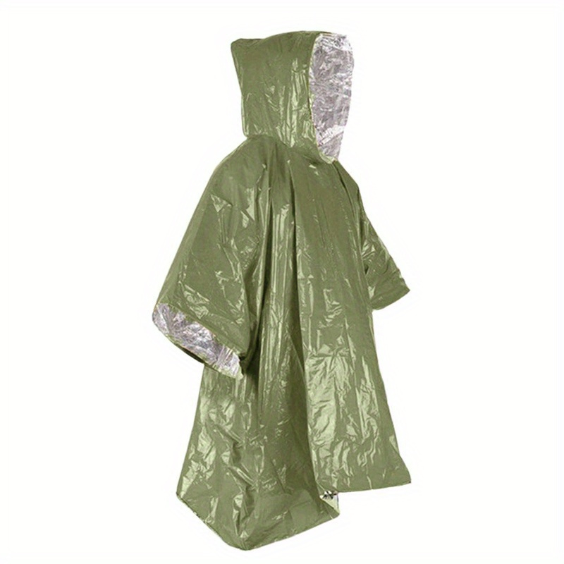 1pc A Portable Waterproof Raincoat Featuring A Reflective Blanket, Ideal For Camping And Hiking