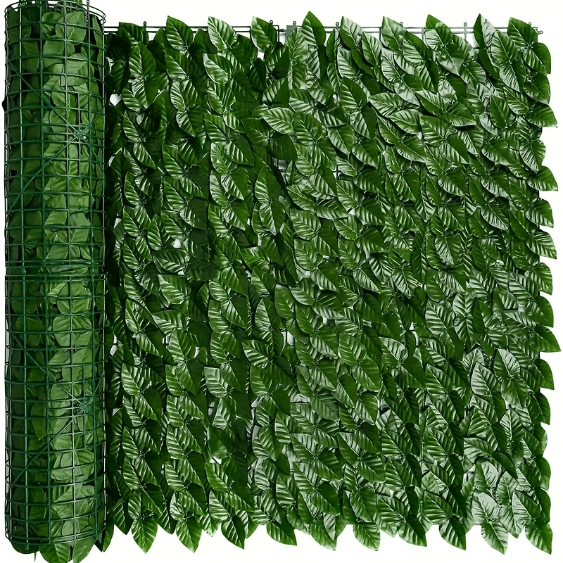 

1pc, 1.64ft * 9.84ft Artificial Hedge Faux Ivy Fence Privacy Screen Fake Leaf Balcony Fencing And Vine Greenly Uv Wall Decore Outdoor Garden Decoration