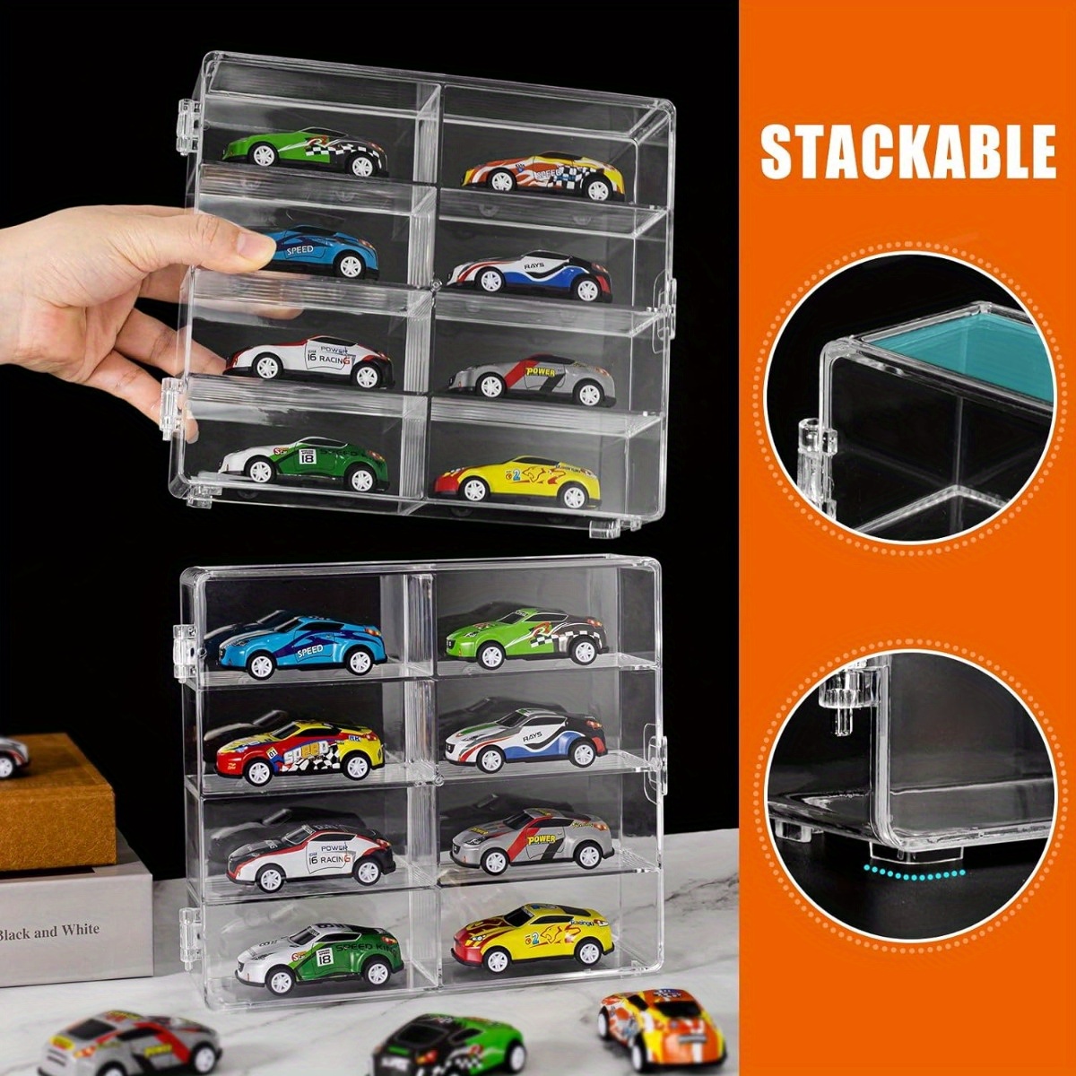 1/64展示15台可能・ホワイト基調・3層式ディスプレーBOX / ネオジオラマ 1/