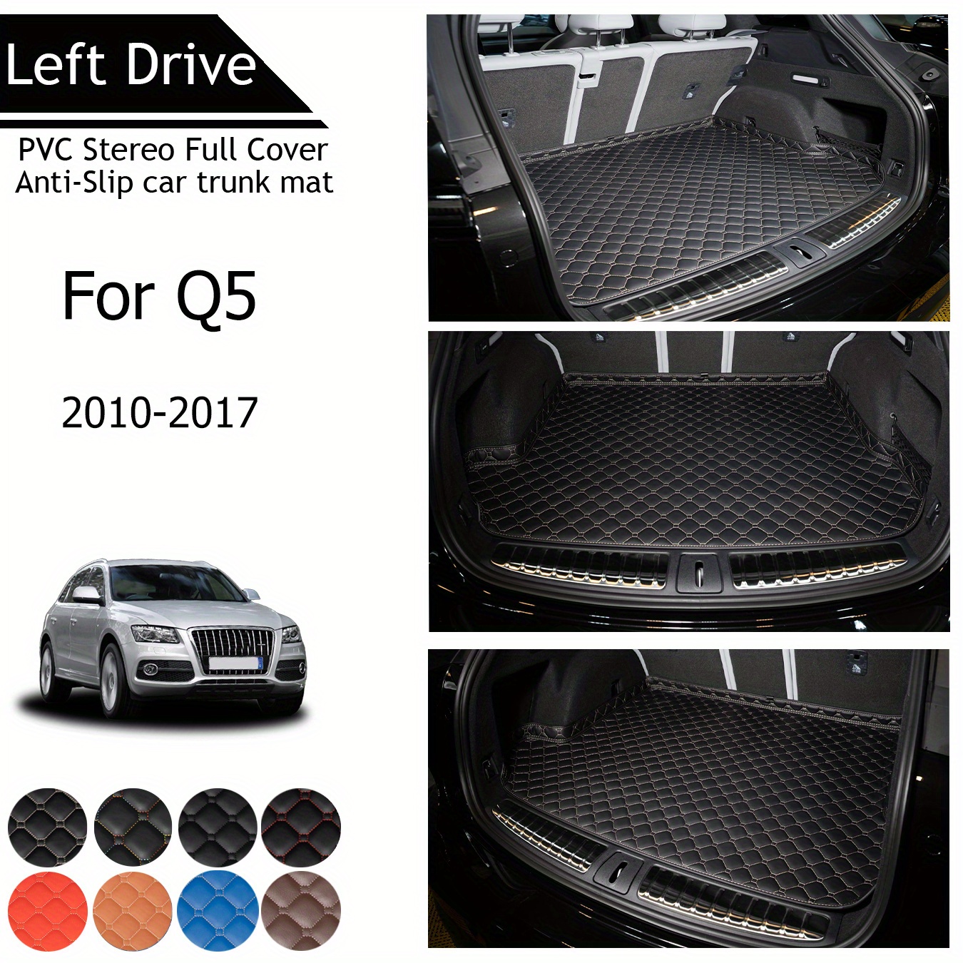 

Tegart [lhd] For Q5 For 2010-2017 3 Layer Pvc Stereo Full Cover Anti-slip Car Trunk Mats