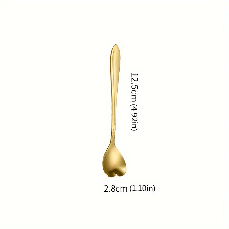 8pcs Stainless -shaped Ice Spoon, Golden Mixing Spoon, Dessert Coffee Spoon, Gift Spoon, Items For The Home