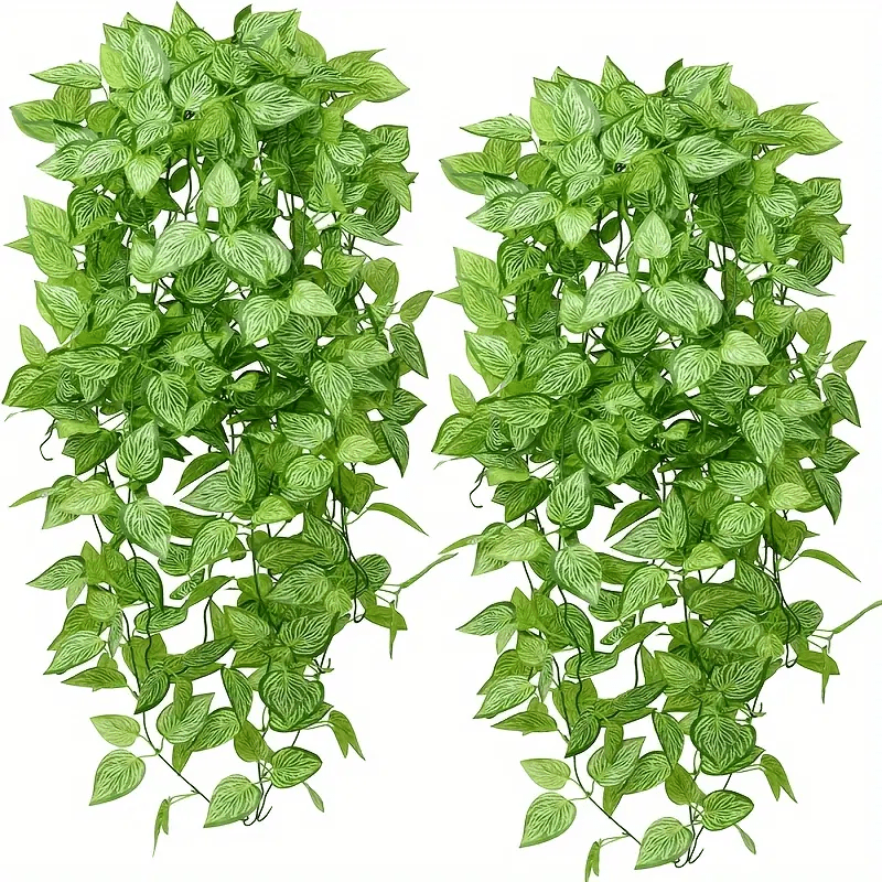 Image of 2pcs Artificial Hanging Plants Artificial Outdoor Plants Fake Hanging Plant Faux Hanging Ivy Plant Plastic Plants For Ne