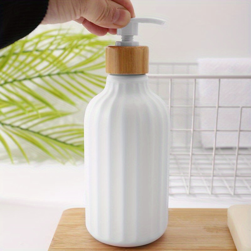 Image of 1pc 500ml Plastic Soap Dispenser, Countertop Simple Lotion Bottle With Pump, Bathroom Hand Soap Dispenser, Refillable Empty Bottle For Shampoo Shower Gel, Bathroom Accessories