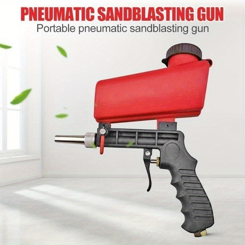 TEMU 1pc 90psi Sandblasting Aluminium Pneumatic Sandblaster Spray Sand Removal Blasting