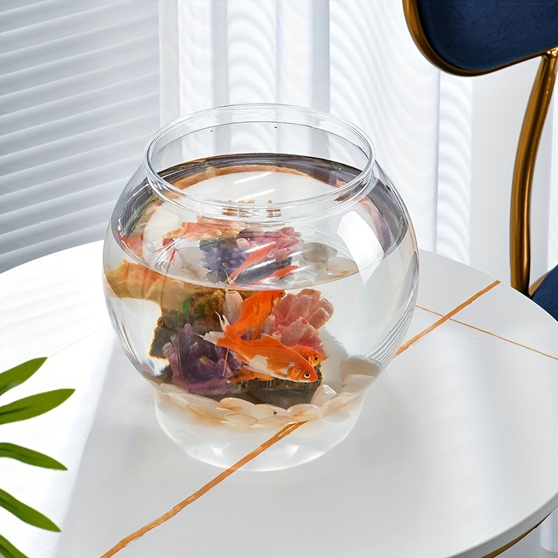 Clear Plastic Goldfish Bowl Desk Bookshelf Stylish Home - Temu