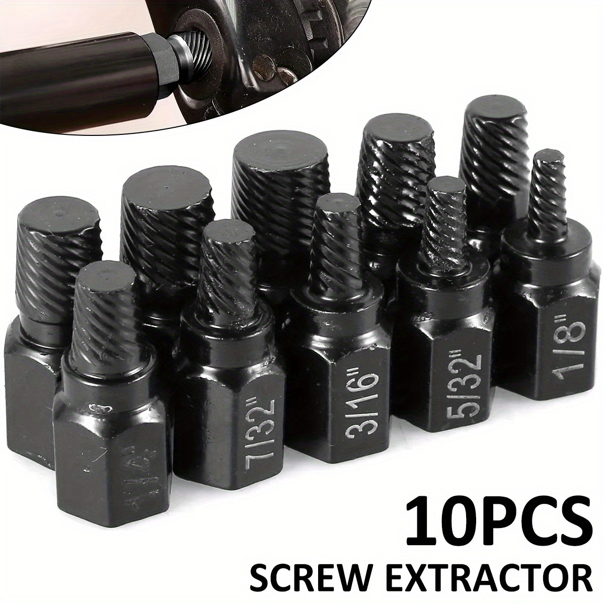 

10pcs Alloy Steel Damaged Screw Remover Set Screw Extractor Kit Metal Easy Out Drill Bits Bolt Stud Multiple Spline Screw Extractor