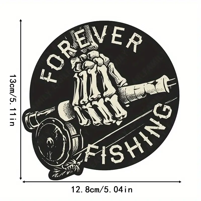 Forever Fishing Reel Sticker Tackle Box Toolbox Never Tire - Temu