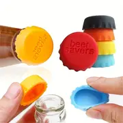 6pcs set reusable silicone bottle caps sealed for beer wine vinegar kitchen storage details 0