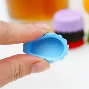 6pcs set reusable silicone bottle caps sealed for beer wine vinegar kitchen storage details 2
