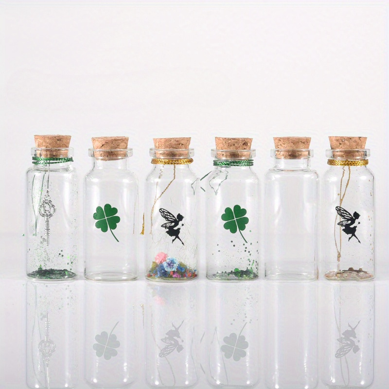 Mini botellas de deseos con cuentas de cristal y piedra natural al