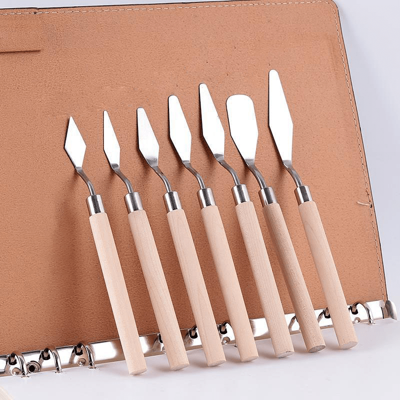 

7pcs Steel Decorating Set - Includes Fondant Spatulas, Mixing Scrapers & Oil Painting Shovel - For Artists